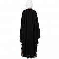 Double layered Irani Kaftan abaya- Black-beige Double layered Irani Kaftan abaya- Black-beige